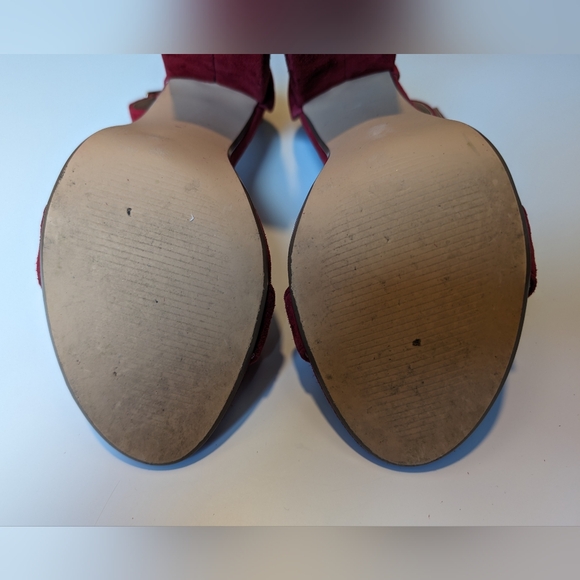 Steve Madden | Carson Dark Red Suede Ankle Strap Platform Heels | 9 - Picture 7 of 13